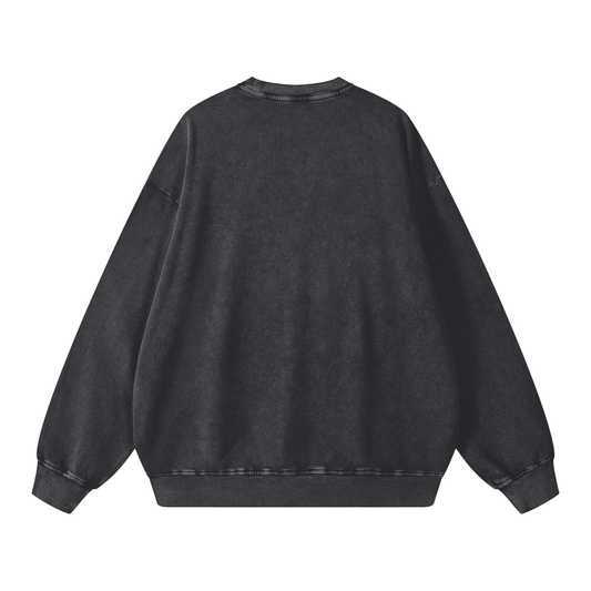 VERITYX Snow Washed Oversized 360 GSM Cotton Sweatshirt