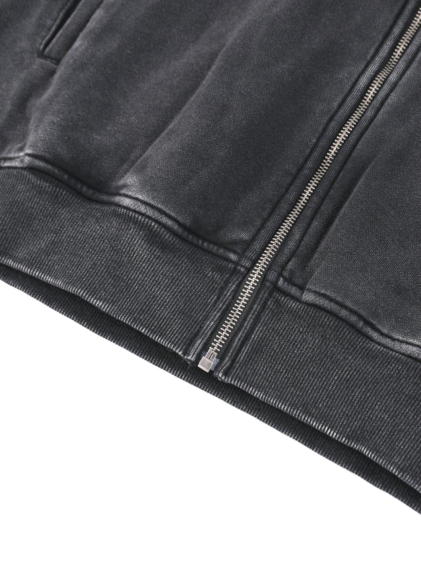 VERITYX Snow Washed Tape Raw Edge 420 GSM Cotton Zip Hoodie